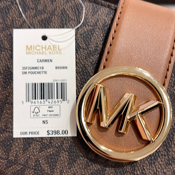 Michael Kors Carmen Small Logo Shoulder Pouchette Bag in Brown
NWT - Picture 10 of 16